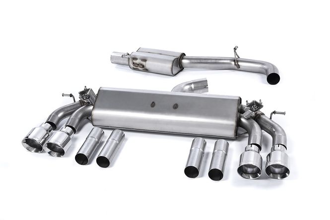 Hovedbilde Cat-back Resonated (quieter). Quad Round Polished Tips This prod