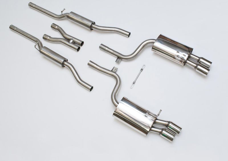 Cat-back Resonated / Quad 76.2mm Tailpipes