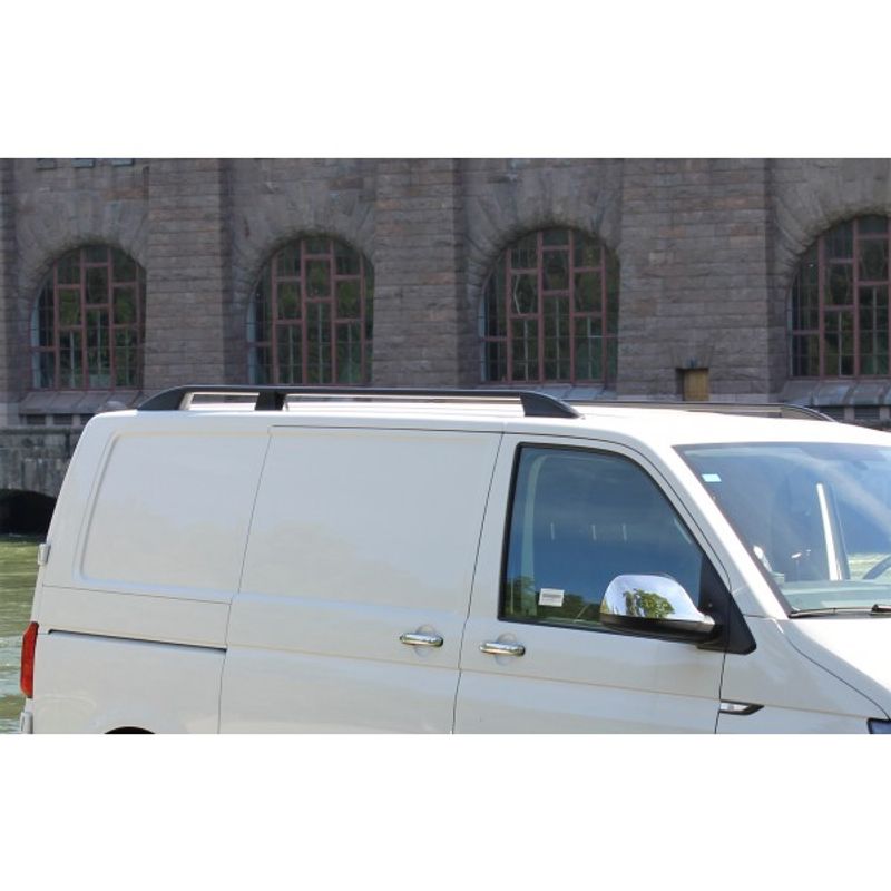 Takrails i svart Aluminium/Plast till VW Transporter T6 L2 2016-
