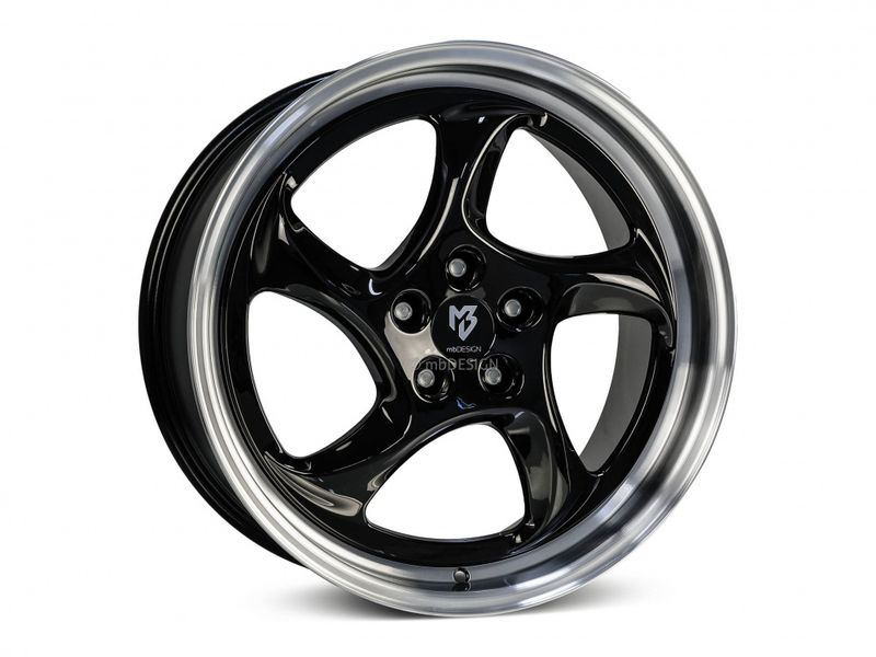 mbDESIGN TURBO 8,5x19 blank svart med polert kant