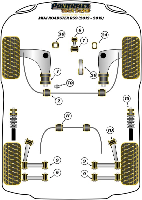 Front Wishbone Rear Bush, Caster Adjusted