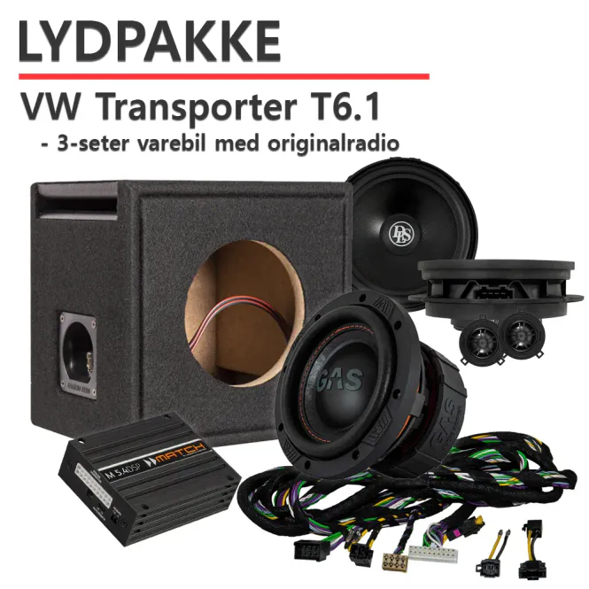 Hovedbilde Match Lydoppgraderingspakke VW T6.1 Plug and Play lydoppgraderin