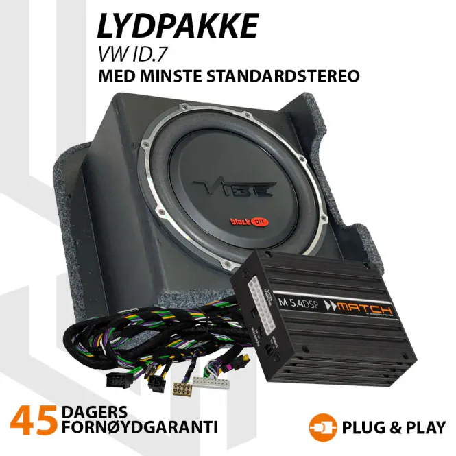 Hovedbilde Match Lydoppgraderingspakke VW ID.7 Lydpakke med 10`` basskasse og DSP-forsterker til VW ID.7 med minste standard ...