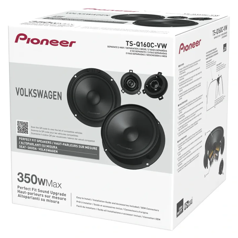 Pioneer TS-Q160C-VW høyttalersett for Audi, Cupra, Seat, Skoda, VW
