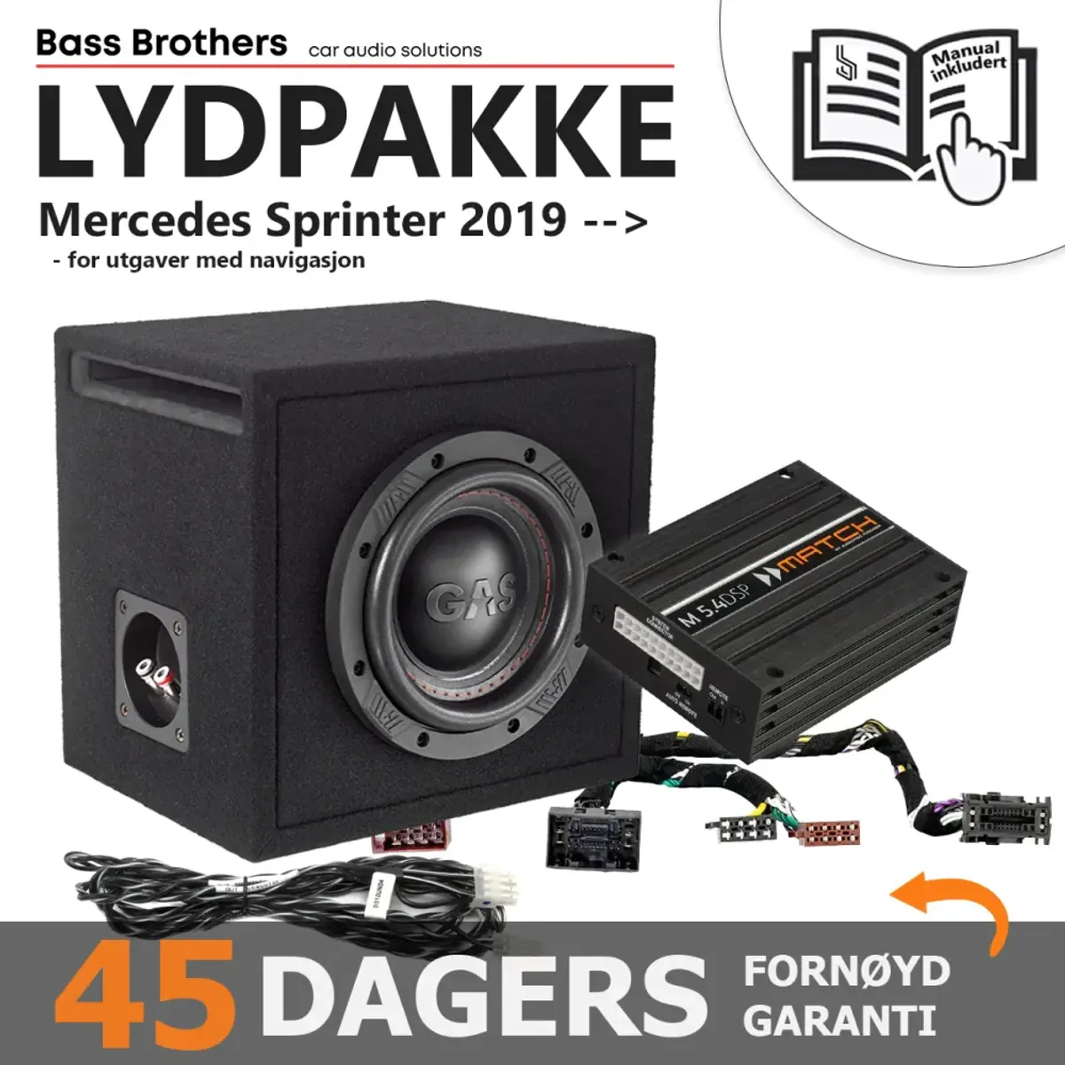 Match Lydoppgraderingspakke Sprinter Plug and Play lydoppgraderingspakke. Passer Mercedes Sprinter 907 2019-->
