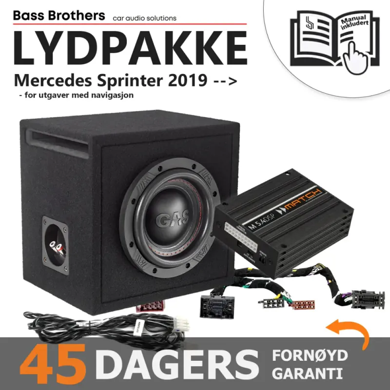 Match Lydoppgraderingspakke Sprinter Plug and Play lydoppgraderingspakke. Passer Mercedes Sprinter 907 2019-->